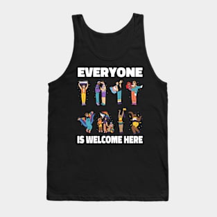 Everyone Is Welcome School Counselor Cartoon Tank Top